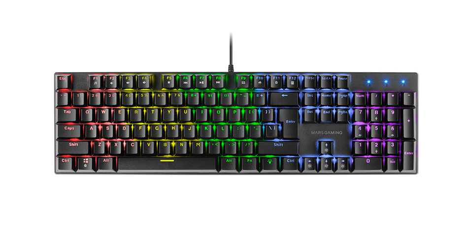 Clavier MARS GAMING Clavier Mécanique RGB MK422 Blanc Antighosting Switch  Mécanique Rouge Langue Française