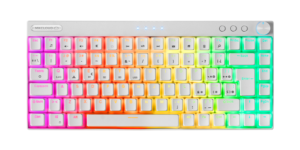 Mars Gaming MKMINI Clavier Mécanique RGB Blanc Switch Outemu Bleu (FR)