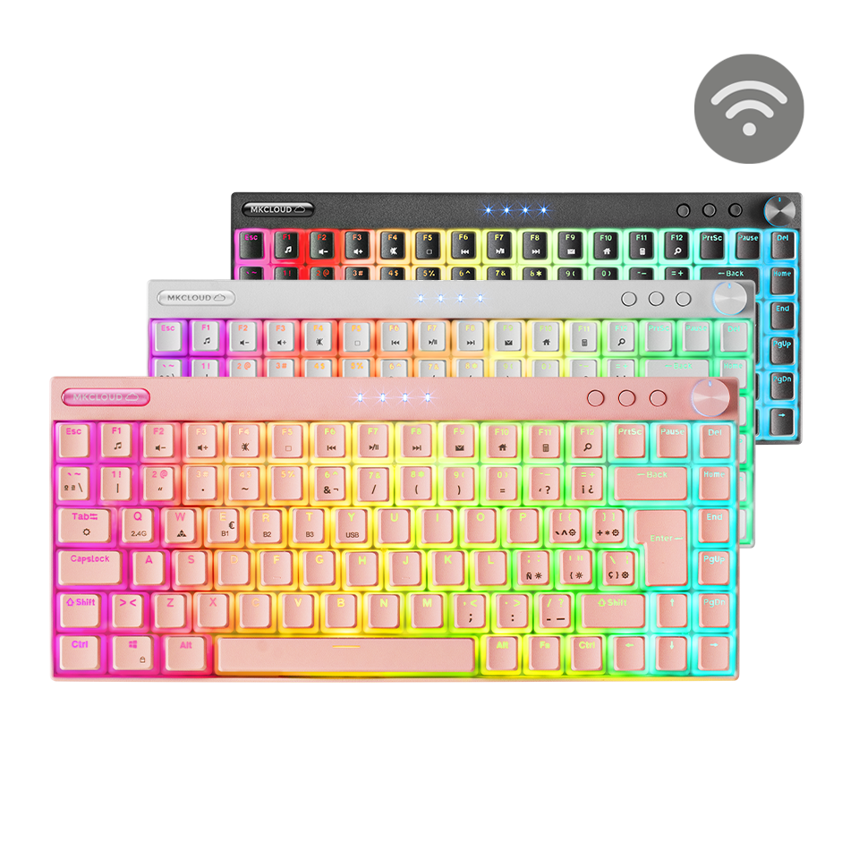 Mars Gaming MKCLOUD Black Pink White Wireless Mechanical Keyboard  Ultra-Compact 75% Gaming RGB Switch OUTEMU SQ PRO Blue Brown Red PBT  Pudding Keys