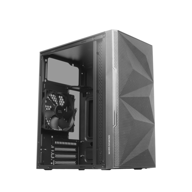 Boîtier PC MARS GAMING Boîtier Gaming Compact Micro-ATX MC-400 Blanc Verre  trempé 3 Ventilateurs FRGB 120mm Panneau Latéral Mesh