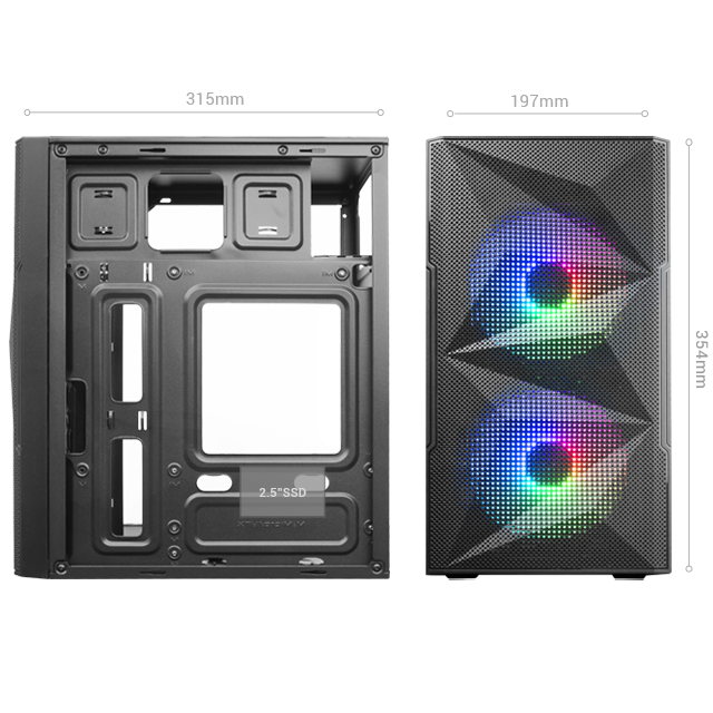 Boîtier Mars Gaming MCMESH Micro-ATX Case, Ultra-Cooling - SpaceNet