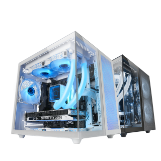 Mars Gaming MC-S1 Blanc, Boîtier PC Gaming Compact Micro-ATX, Éclairage  ARGB 12 Modes, Ventilateur FRGB, Fenêtre Latérale Complète