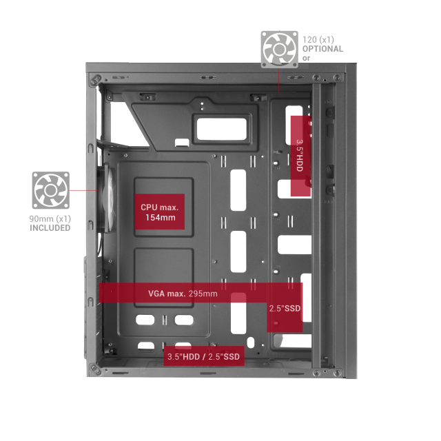 CAJA PC MARS GAMING ATX MC100 BLANCA