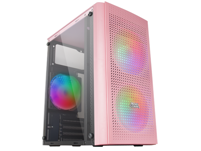 Boîtier micro atx en verre trempé mars gaming mc300p avec grille