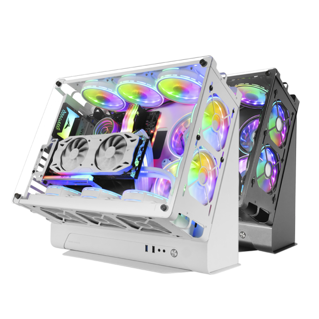 Mars Gaming MCORB Blanco Caja PC Gaming Micro-ATX XL Diseño Circular Custom  Doble Cristal Templado MCORBW