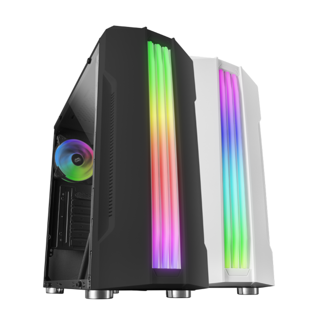 Mars Gaming MCX RGB Cristal Templado / Negro - Caja/Torre