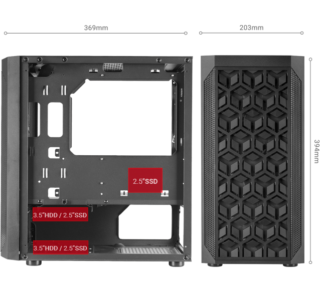  Mars Gaming MCM, MicroATX Compact PC Case, 16 Modes