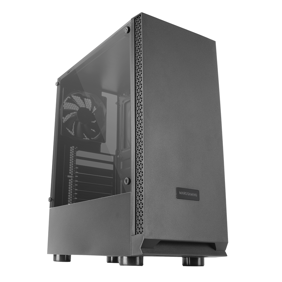 Boîtier micro atx en verre trempé mars gaming mc300p avec grille