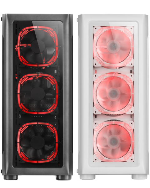 Mars Gaming - MC-NEO Negro Torre Gaming XXL E-ATX Ventana Lateral y Frontal  Cristal Templado 4x Ventiladores ARGB 120mm + Ventil