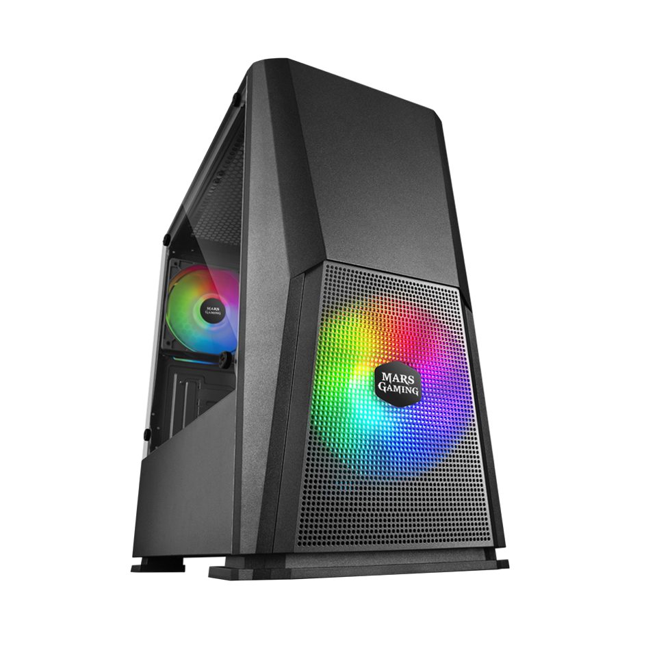 RGB 2 x Ventola 120 mm MARSGAMING MCONE Nero Grid Custodia per PC da gioco MicroATX RGB 2 x Ventola 120 mm MARSGAMING MCONE Nero Grid Custodia per PC da gioco MicroATX
