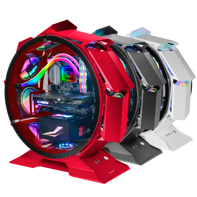 Mars Gaming MC-X7 Gaming Box PC Gaming ATX Front Lighting RGB Chroma 12  Modes RGB Fan 12cm Full Side Window Semitorre Gaming Black White