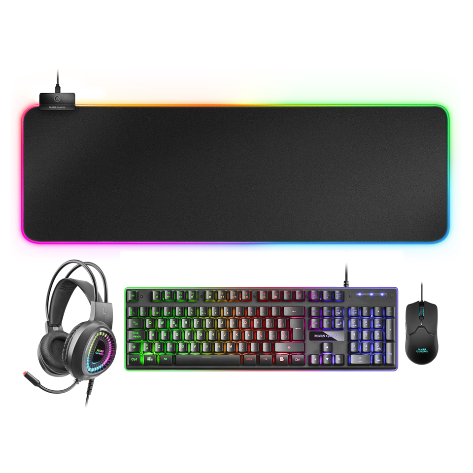 Pack RGB Clavier, souris, casque, tapis pour gamer console Compatible PS4 /  Xbox one / Xbox serie S