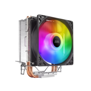Dissipateur CPU Dual ARGB 4 Heatpipes HCT Ventilateur Ultra-Silencieux PWM 11cm Mars Gaming MCPU44 TDP 160W 