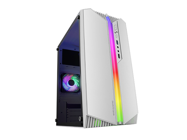 Mars Gaming MCMESH Blanc - Boîtier PC Gaming Micro ATX - Total