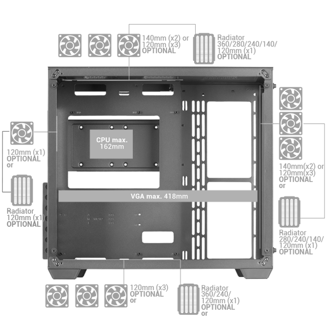 Boîtier PC Gaming ATX XL Mars Gaming MCB Noir Édition Premium Custom  Structure Modulaire - Boitier PC - Achat & prix