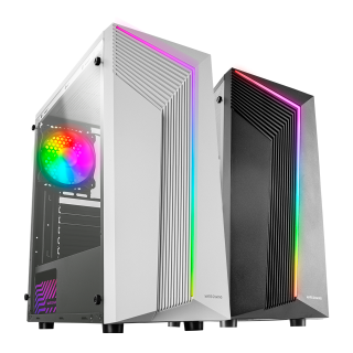 MC300W caja mars gaming mc300w caja pc micro atx cristal templado  3xventilador frgb blancorgb blanco