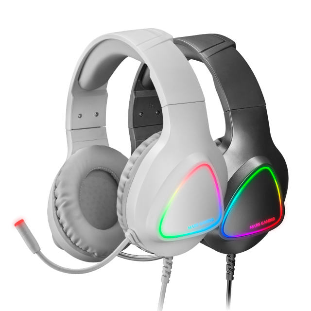 Mars gaming Casque De Jeu RVB MH1222 Blanc