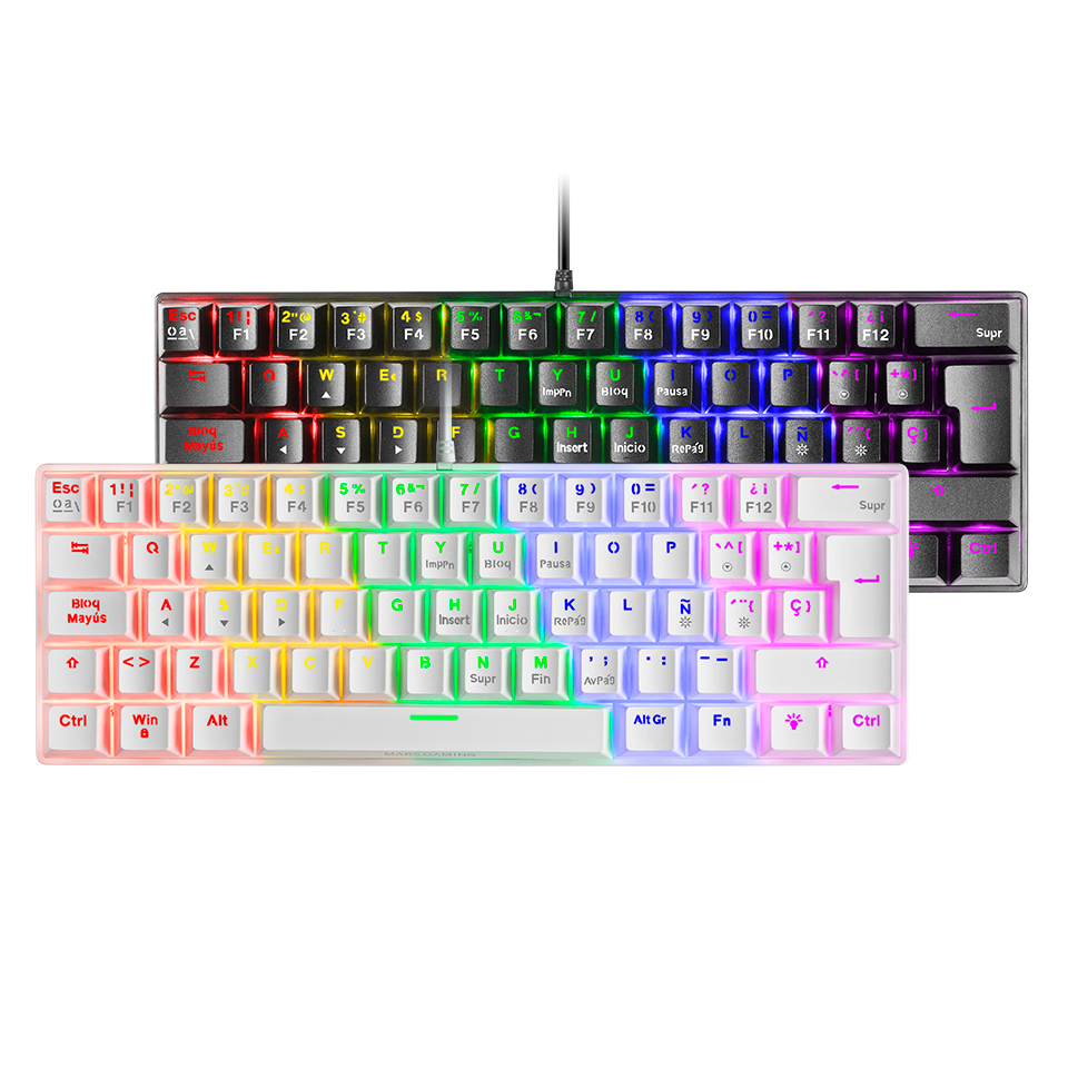 Clavier MARS GAMING Clavier Mécanique RGB MK422 Blanc Antighosting Switch  Mécanique Rouge Langue Française