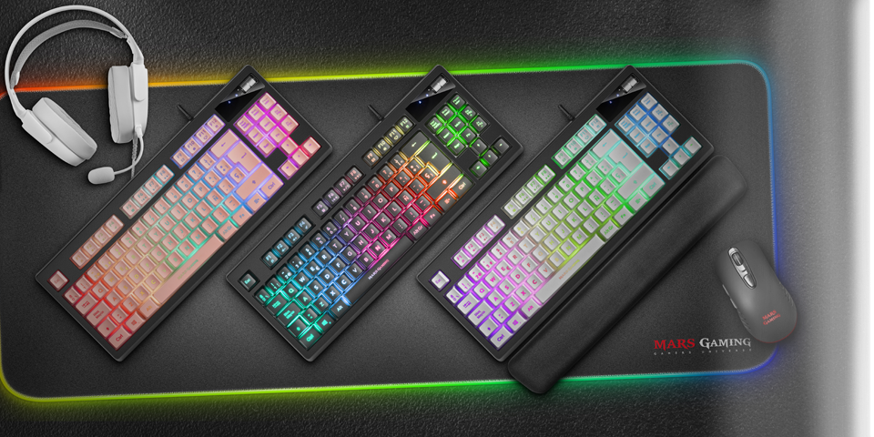 Mars Gaming - MKAXWES Teclado Compacto TKL H-Mech Iluminación RGB