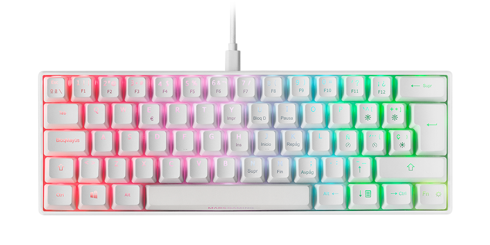 Clavier Gamer Mars Gaming MKMINIWBFR Blanc