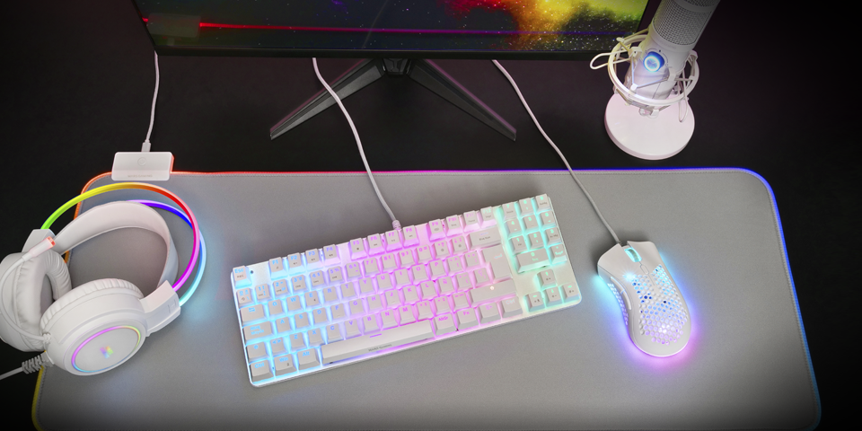 Teclado Compacto TKL y Pad Numérico RGB Mars Gaming MKREVOPROWBPT