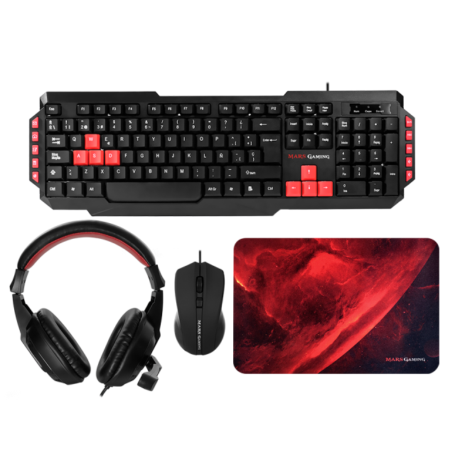 Pack Gamer 3en1 (Clavier/Souris/Tapis) Mars Gaming MCPX RGB - 280934