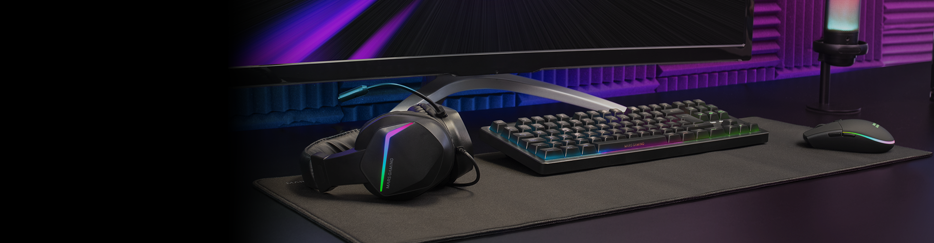 Mars Gaming MCPXWES Kit clavier, souris, tapis de souris et casque